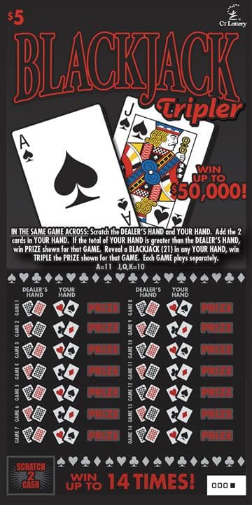 BLACKJACK TRIPLER scratch-off ticket