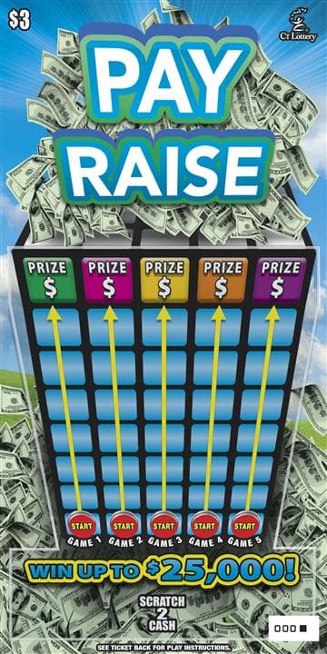 PAY RAISE scratch-off ticket