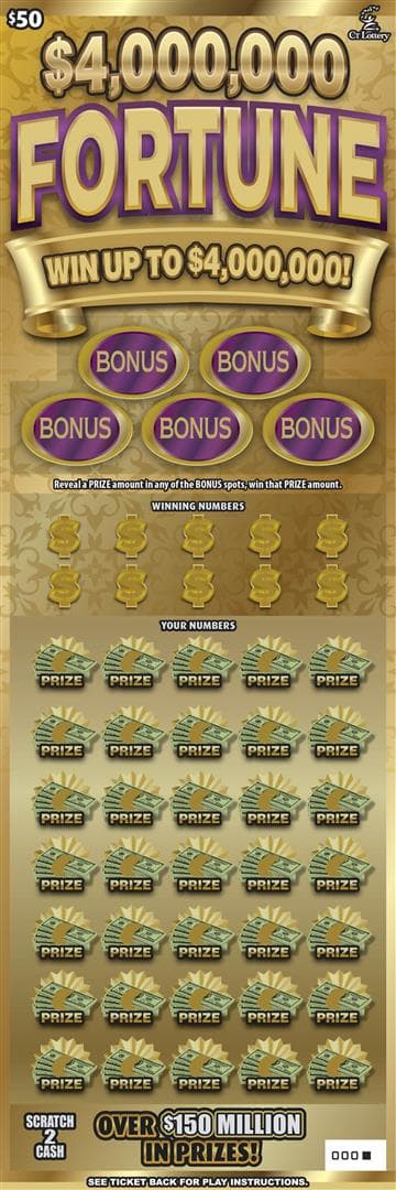 $4,000,000 FORTUNE scratch-off ticket