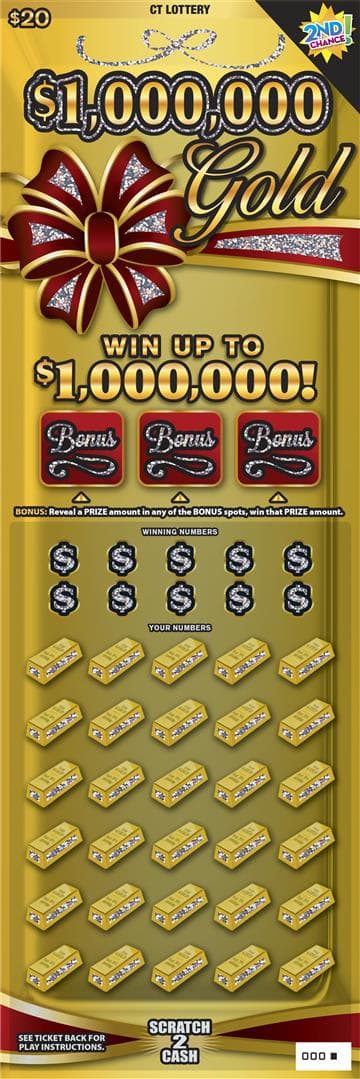 $1,000,000 GOLD scratch-off ticket