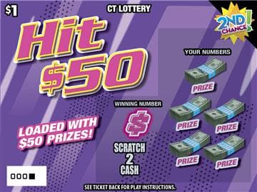 HIT $50 scratch-off ticket