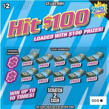 HIT $100 scratch-off ticket