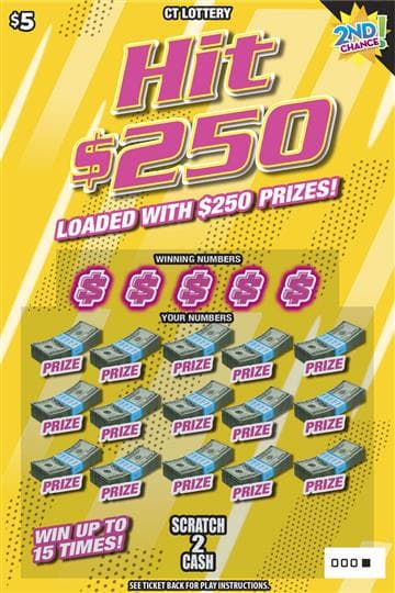 HIT $250 scratch-off ticket