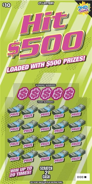 HIT $500 scratch-off ticket