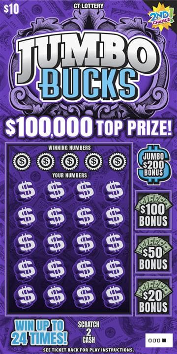 JUMBO BUCKS scratch-off ticket