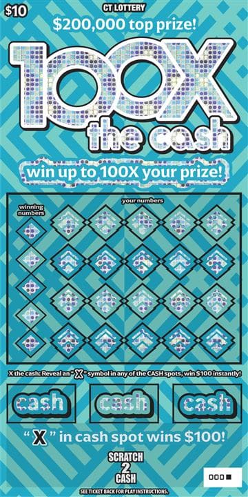 100X THE CASH scratch-off ticket