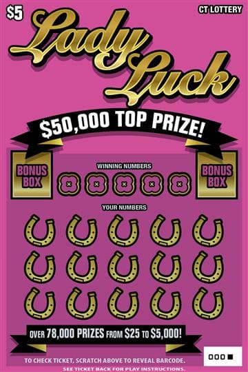 LADY LUCK scratch-off ticket