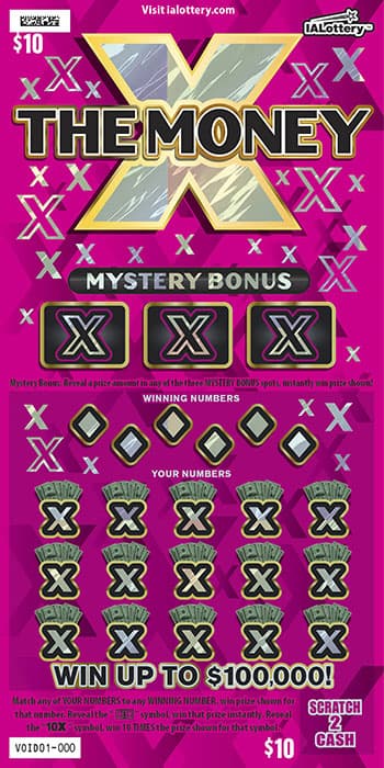 X THE MONEY scratch-off ticket