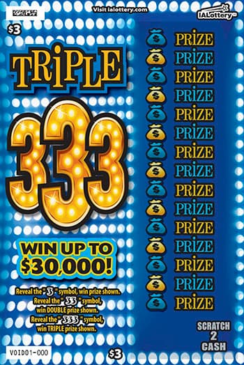 TRIPLE 333 scratch-off ticket