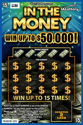IN THE MONEY scratch-off ticket