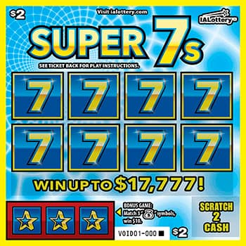 SUPER 7S scratch-off ticket