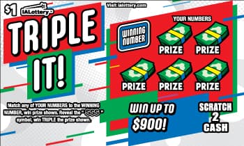 TRIPLE IT! scratch-off ticket