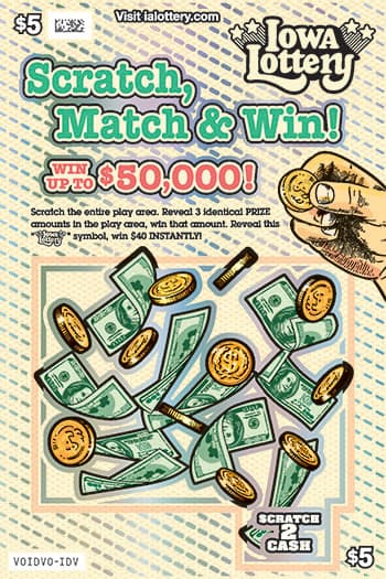 SCRATCH, MATCH & WIN! scratch-off ticket