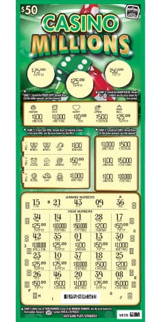 CASINO MILLIONS scratch-off ticket