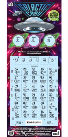 GALACTIC CASH scratch-off ticket