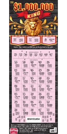 $1,000,000 KING scratch-off ticket