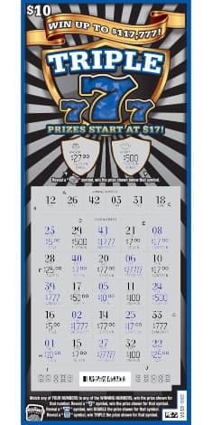 TRIPLE 777 scratch-off ticket