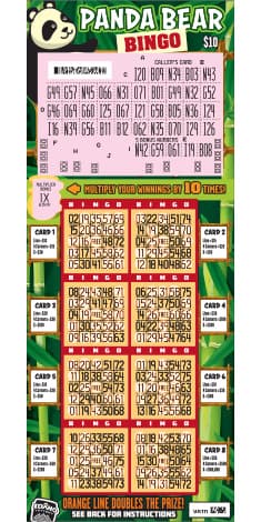 PANDA BEAR BINGO scratch-off ticket