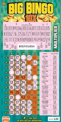 BIG BINGO 10X scratch-off ticket