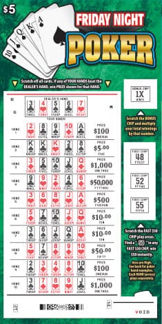 FRIDAY NIGHT POKER scratch-off ticket