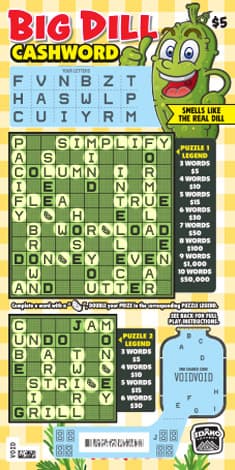 BIG DILL CASHWORD scratch-off ticket