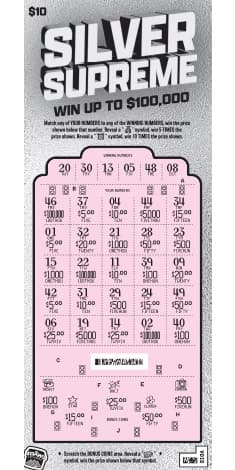 SILVER SUPREME scratch-off ticket