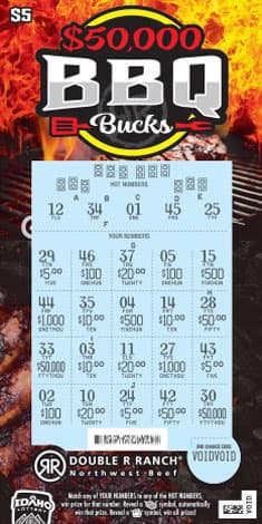 BBQ BUCKS scratch-off ticket