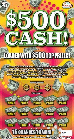 $500 CASH! scratch-off ticket