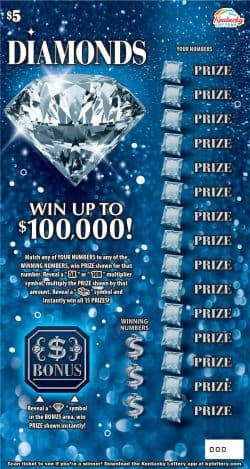 DIAMONDS scratch-off ticket