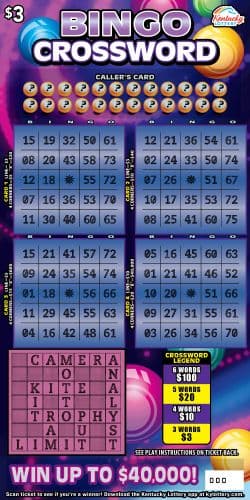 BINGO CROSSWORD scratch-off ticket