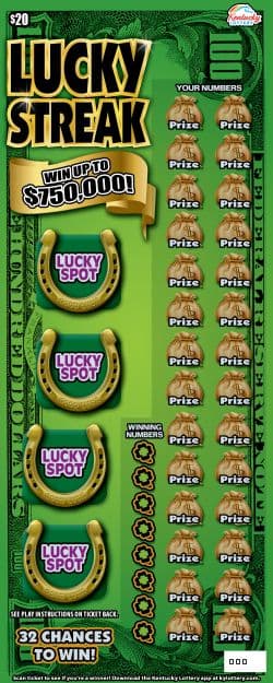 LUCKY STREAK scratch-off ticket