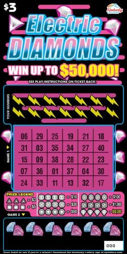 ELECTRIC DIAMONDS scratch-off ticket