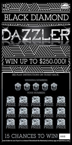 BLACK DIAMOND DAZZLER scratch-off ticket