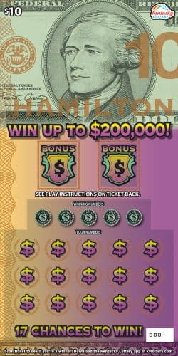 HAMILTON scratch-off ticket