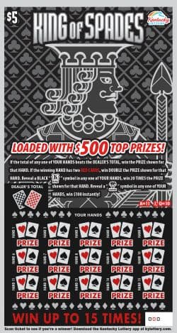 KING OF SPADES scratch-off ticket
