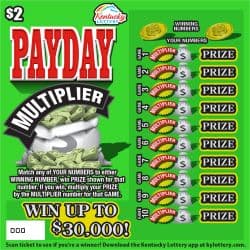 PAYDAY MULTIPLIER scratch-off ticket
