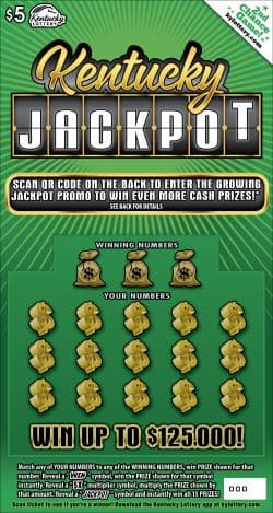KENTUCKY JACKPOT scratch-off ticket