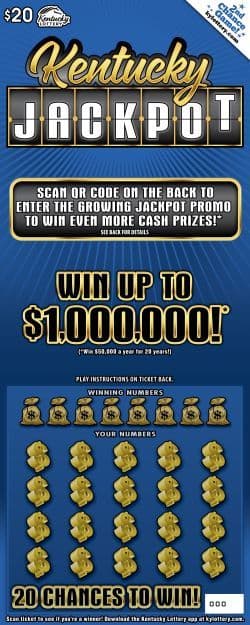KENTUCKY JACKPOT scratch-off ticket