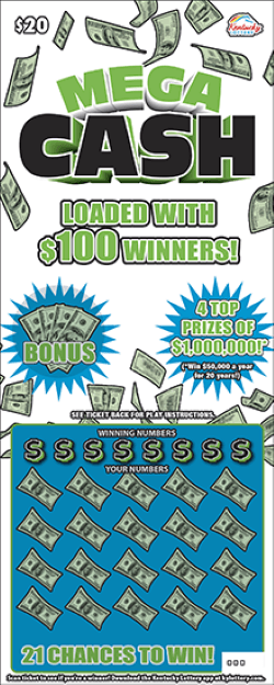 MEGA CASH scratch-off ticket