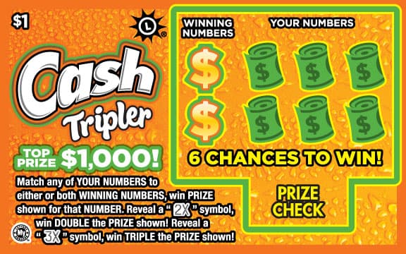 CASH TRIPLER scratch-off ticket