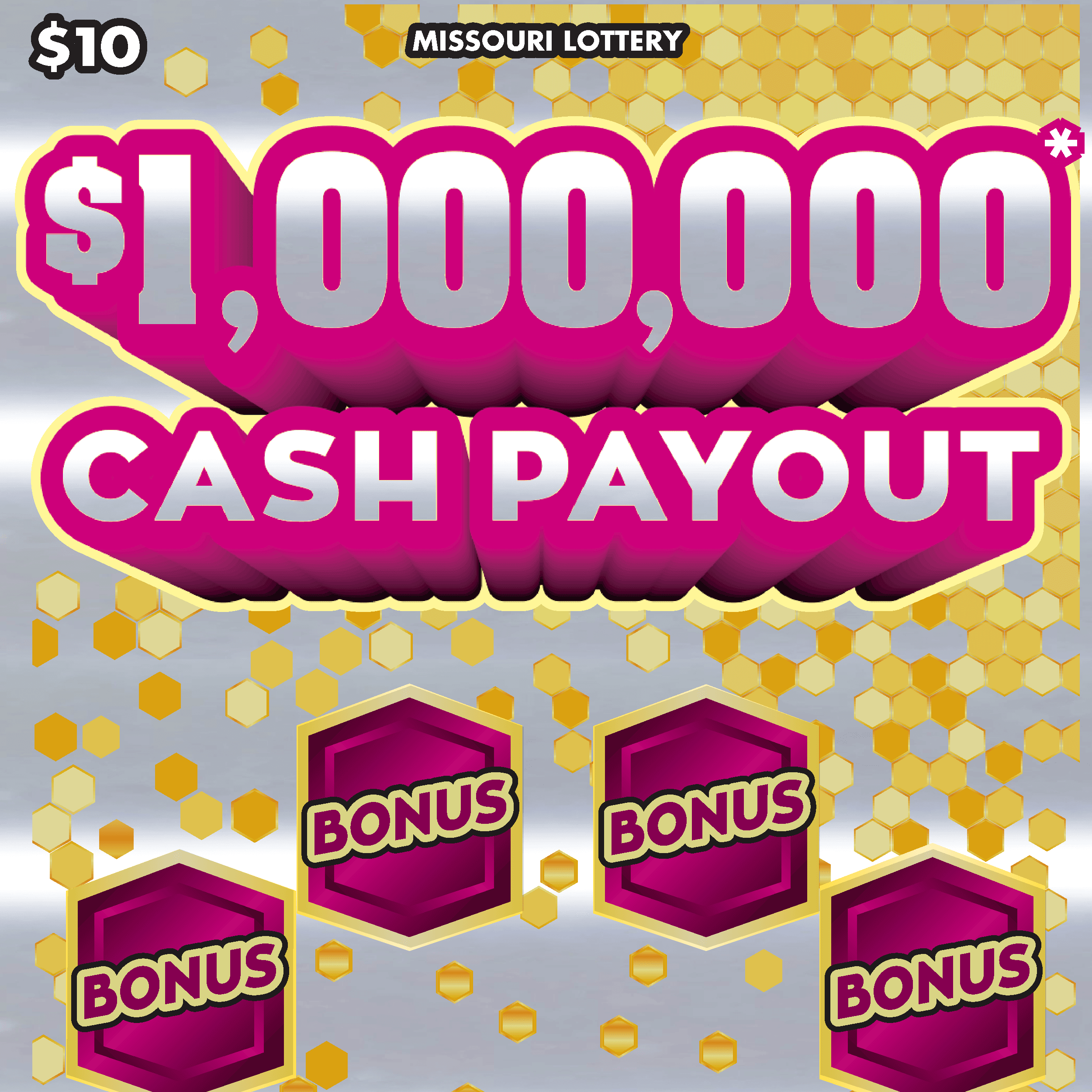 $1,000,000 CASH PAYOUT scratch-off ticket