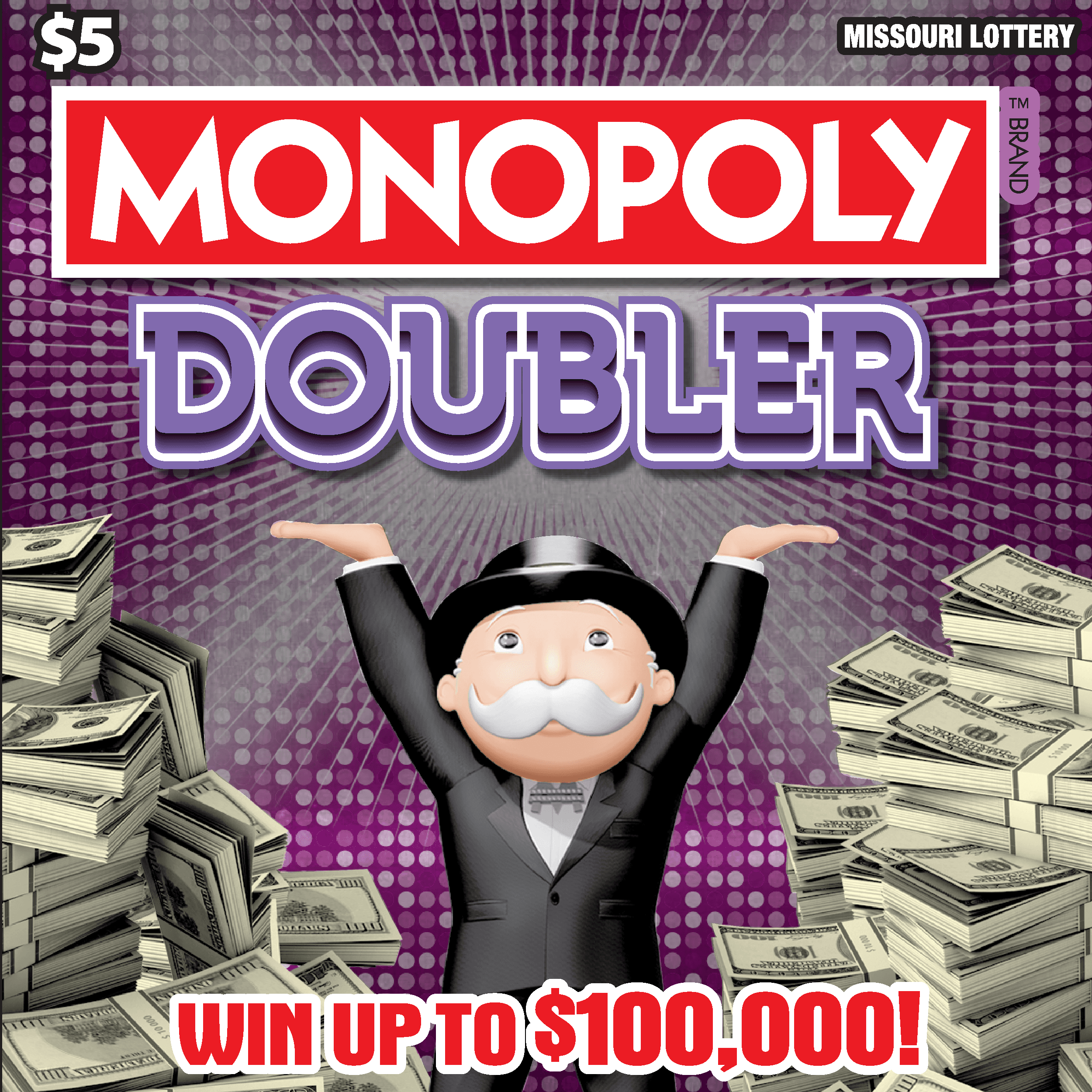 MONOPOLY DOUBLER scratch-off ticket