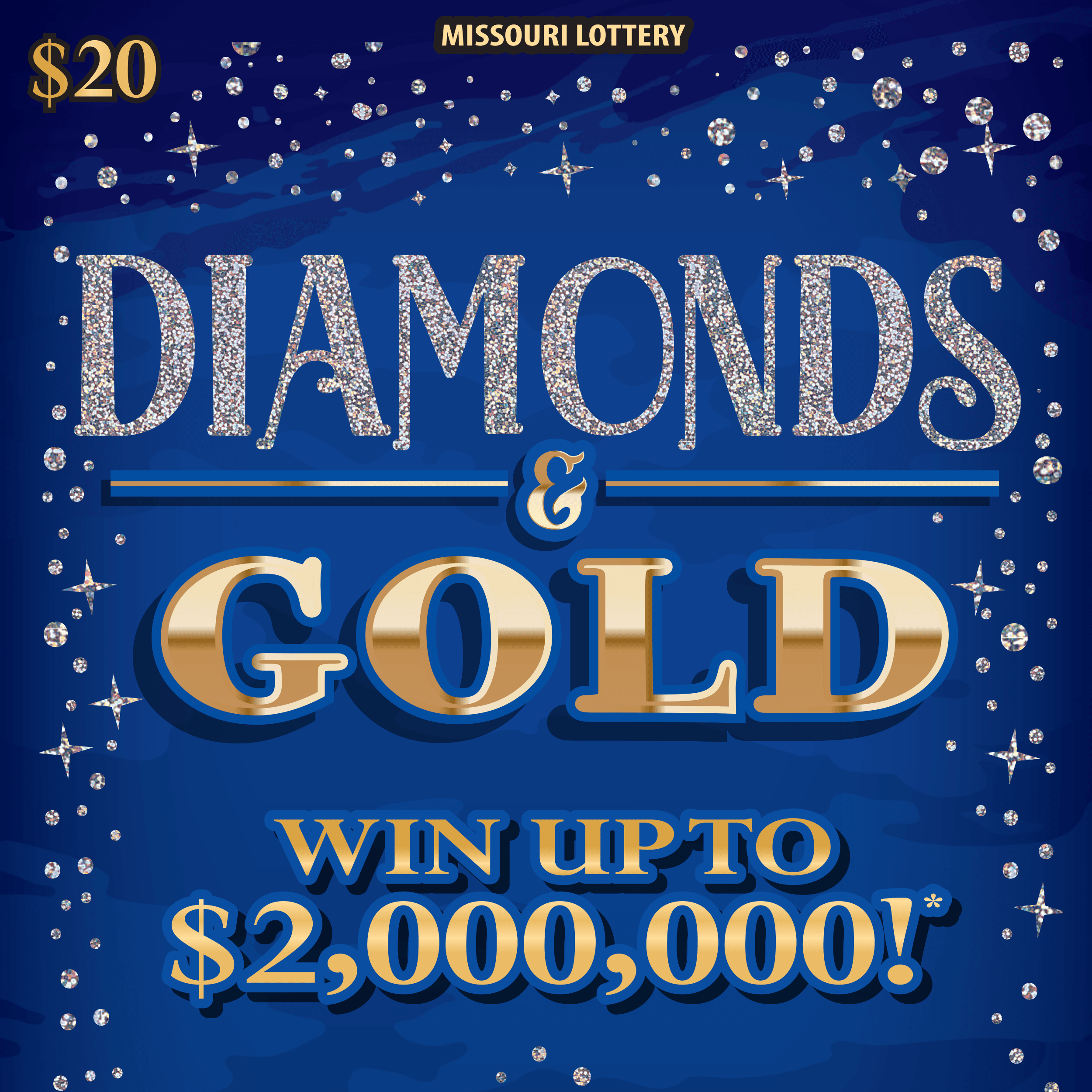 DIAMONDS & GOLD scratch-off ticket