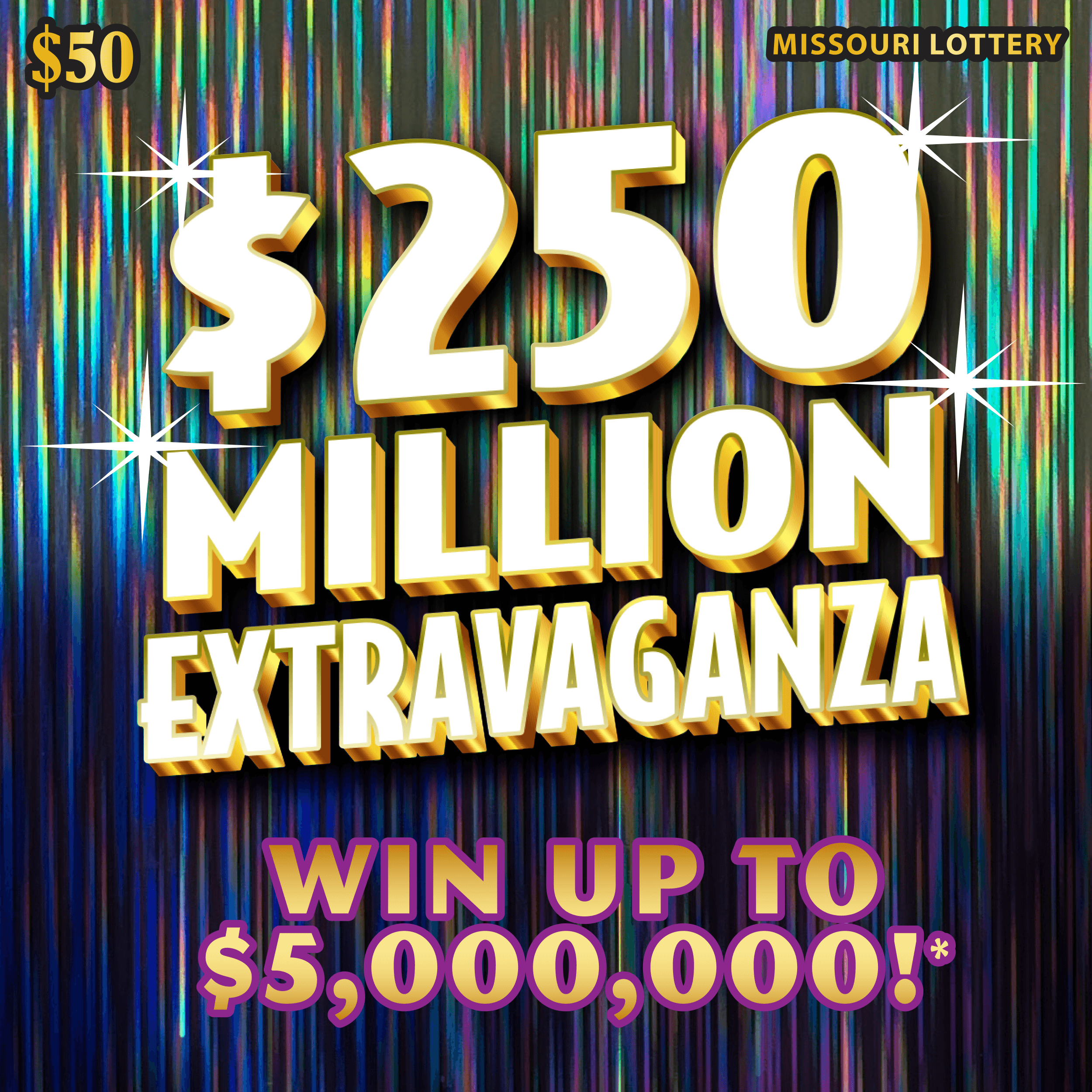 $250 MILLION EXTRAVAGANZA scratch-off ticket