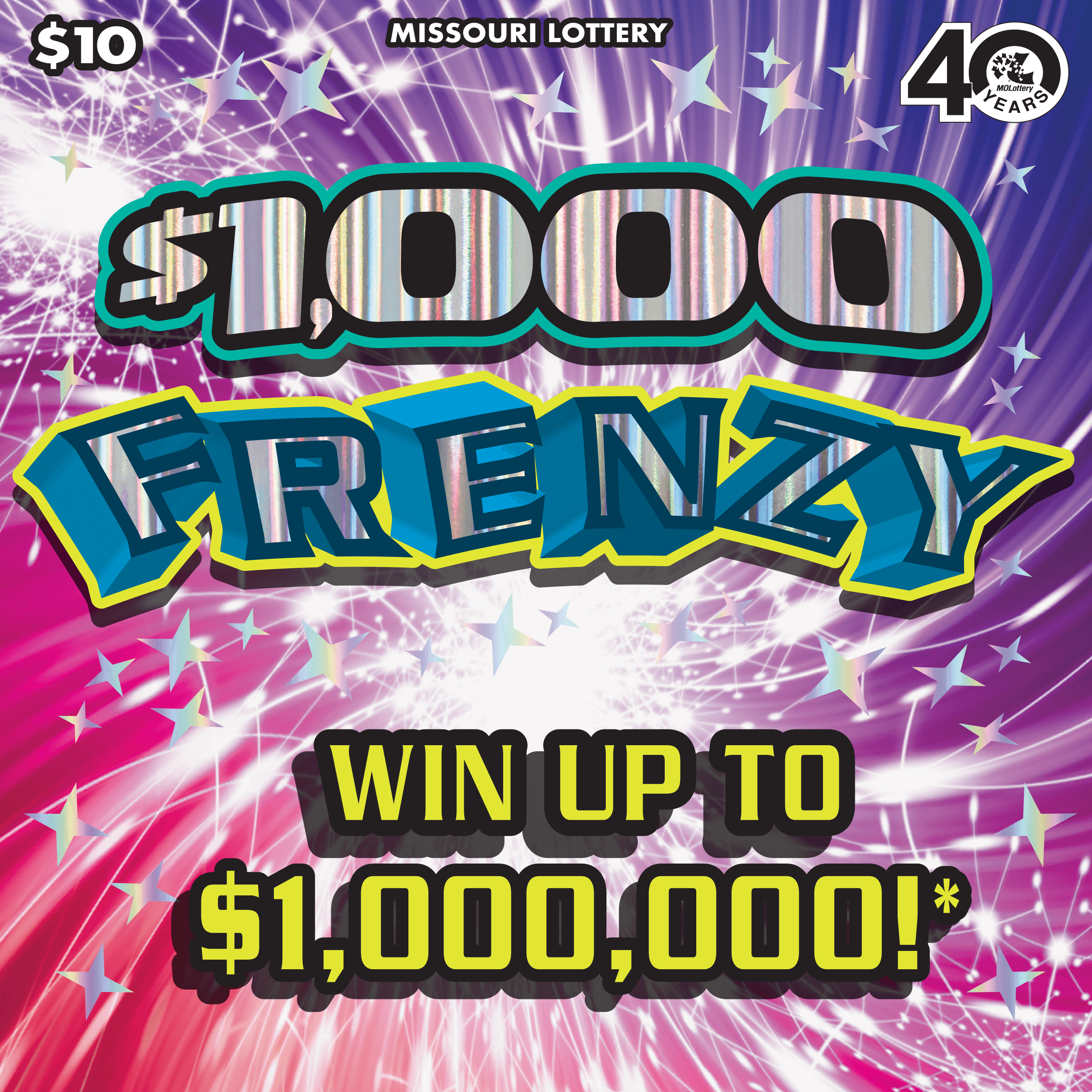 $1,000 FRENZY scratch-off ticket