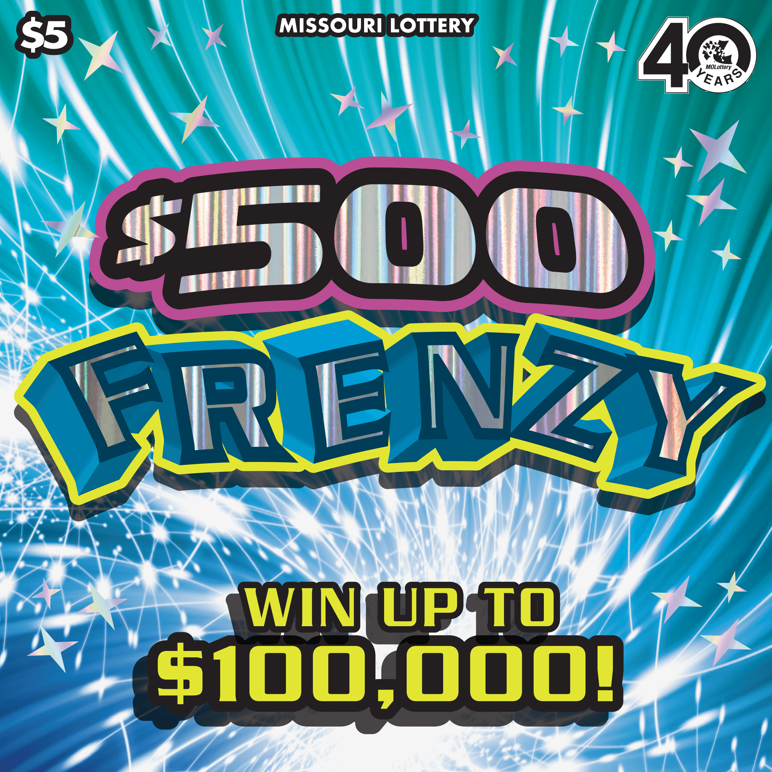 $500 FRENZY scratch-off ticket