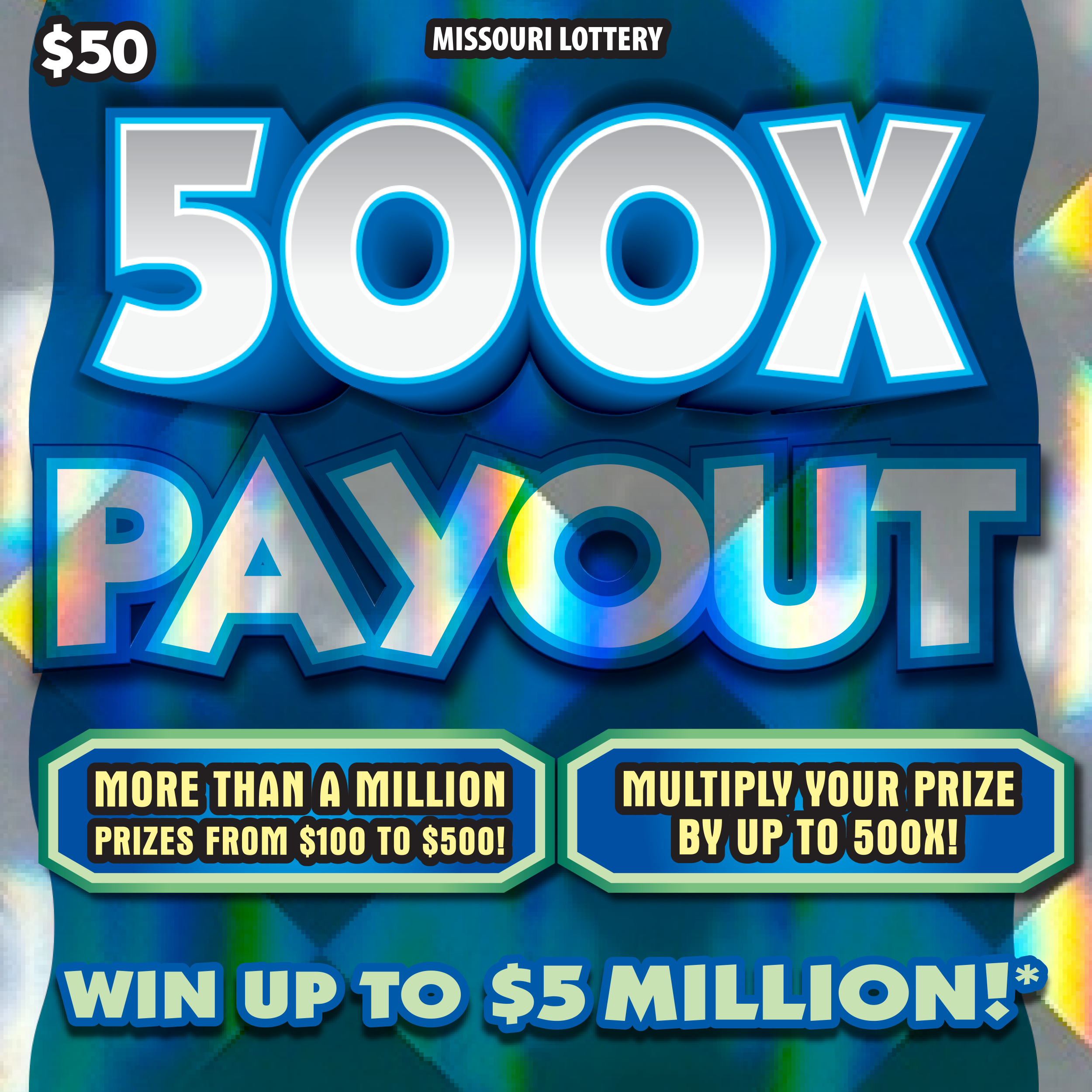 500X PAYOUT scratch-off ticket