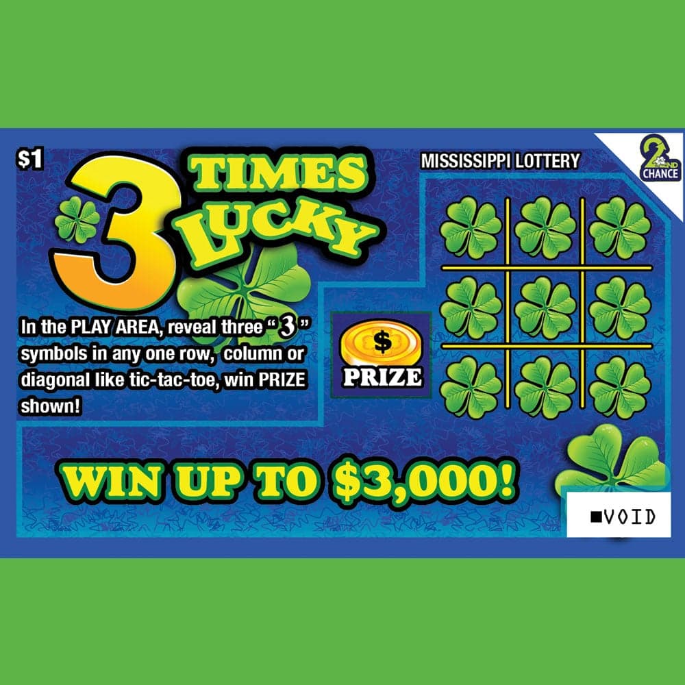 3 TIMES LUCKY scratch-off ticket