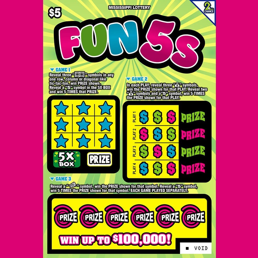 FUN 5S scratch-off ticket