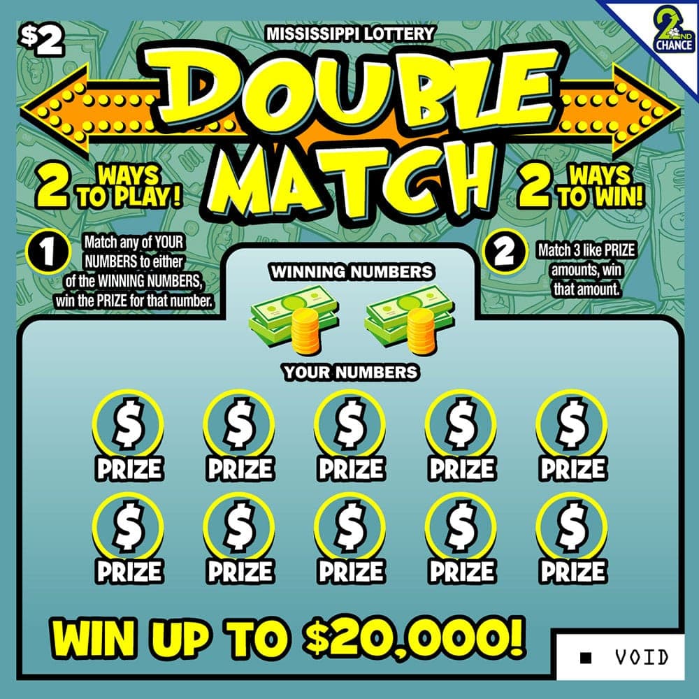DOUBLE MATCH scratch-off ticket